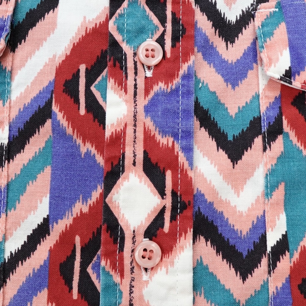 Vntg Frontier Series Western Shirt Mens XL Pink Turquoise Button Cowboy 80s 90s - Picture 6 of 11